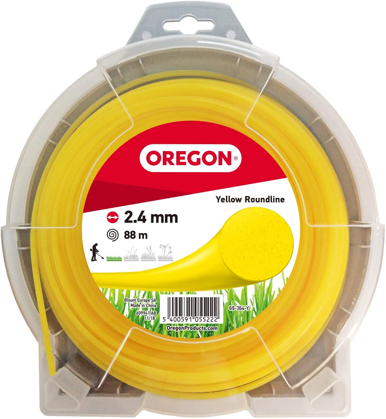 OR69-364-Y  Hilo Desb. nylon amarillo redondo 2,4mm x 88m